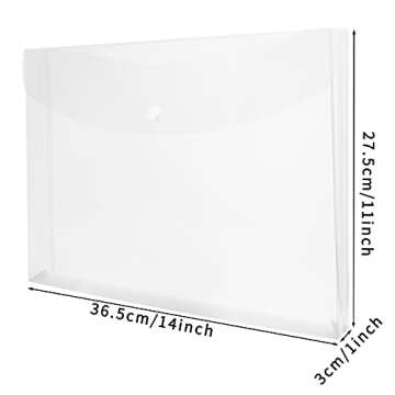 Clear Legal Size Envelopes - Expandable Organizer Pack of 12