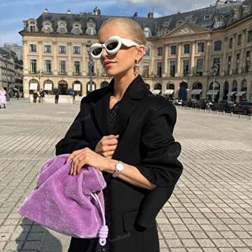 SeeBand Fashion Inflated Cat-eye Sunglasses for Women Oversized Thick Frame Sexy Lip Sun Glasses Trendy Designer Style (Red+ White)