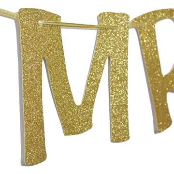 Future Mrs & Mrs Banner Gold Glitter Photo Booth Props for Lesbian Bridal Shower Engagement Wedding Bachelorette Party Decor