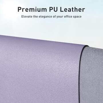 Leather Desk Pad Protector, Mouse Pad, Office Desk Mat, Non-Slip PU Leather Desk Blotter, Laptop Des...