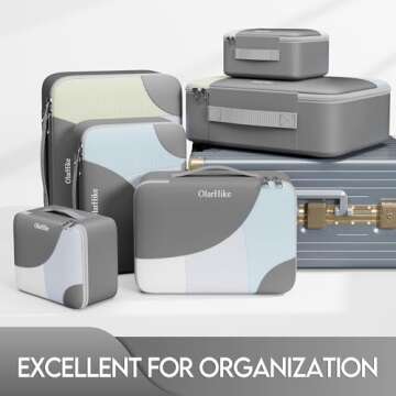 OlarHike 6 Set Packing Cubes for Travel, Luggage Organizer Bags for Travel Accessories Travel Essentials, Travel Cubes for Carry on Suitcases，3 Various Sizes(Large,Medium,Small)