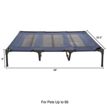 Portable Elevated Dog Bed for Pets up to 110lbs - Blue