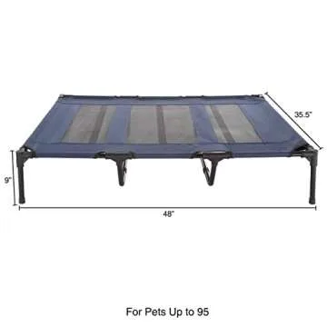Portable Elevated Dog Bed for Pets up to 110lbs - Blue