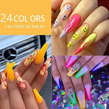 Vibrant 24 Colors Neon Painting Gel Nail Polish Set