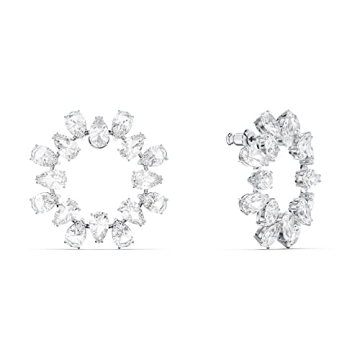 Swarovski Matrix Pierced Earrings – Elegant Circle Design