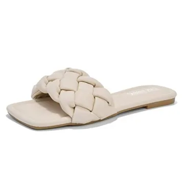 Cape Robbin Vagabond Sandals Women - Square Toe Sandals - Flat Braided Sandals for Women - Woven Wom...