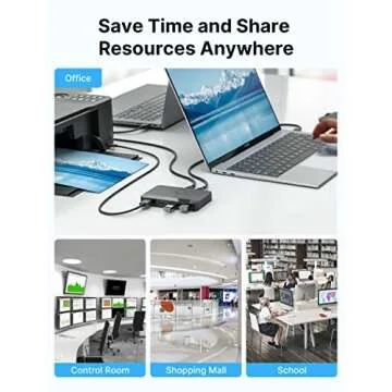 USB 3.0 Switch, JSAUX USB Switcher Selector 2 Computers Sharing 4 USB Devices KVM Switch Hub Adapter for Keyboard Mouse Printer Scanner U-Disk, Hard Drives, Compatible with Mac/Windows/Linux