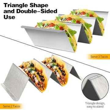 DkOvn Taco Holder Set - Stainless Steel, Easy to Clean