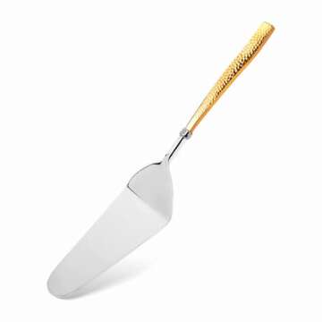 Elegant Premium Gold & Silver Wedding Cake Knife Set