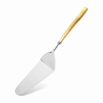 Elegant Premium Gold & Silver Wedding Cake Knife Set