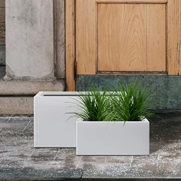 Kante Rectangular Concrete Planters Set of 2 - Modern Design