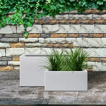 Kante Rectangular Concrete Planters Set of 2 - Modern Design
