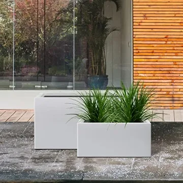 Kante Rectangular Concrete Planters Set of 2 - Modern Design