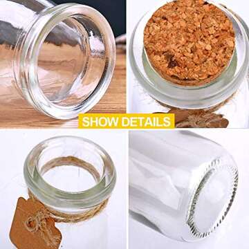 Brajttt 30Pcs Glass Jars with Cork Lids for Events