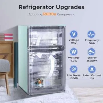R.W.FLAME 3.2 Cu.Ft Mini Fridge with Freezer and Shelves