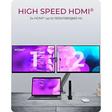 ICY BOX USB 3.0 Universal Laptop Docking Station for Windows/Mac - Dual Monitor Dock (Dual HDMI, Gigabit Ethernet, Audio, 4 USB Ports) with USB B to A/C Cable