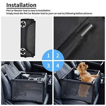 Dog Car Seats, Pet Reinforce Car Booster Seat for Dogs Cats Durable Portable and Breathable Bag Waterproof Puppy Car Seat Suitable for Small and Medium Pets Upgraded.