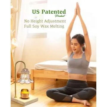 keymit Candle Warmer Lamp with Timer for Jar Candles, Glass Gold Modern Electric Dimmable Wax Melter Lamps, Flower Lampshade Cute Soy Candle Home Decor Mothers Gifts