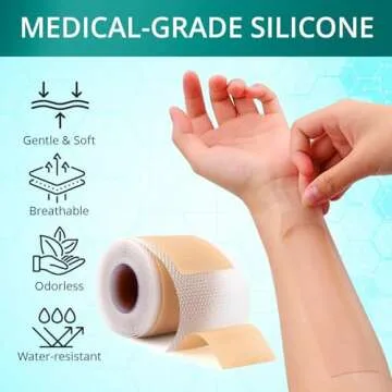 Silicone Scar Sheets,Silicone Scar Tape(1.6"x 60" Roll-1.5M), Reusable and Effective Scar Removal Sheets, Silicone Scar Removal Sheets for Surgical Scars,Healing Keloid, C-Section, Tummy Tuck