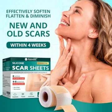 Silicone Scar Sheets,Silicone Scar Tape(1.6"x 60" Roll-1.5M), Reusable and Effective Scar Removal Sheets, Silicone Scar Removal Sheets for Surgical Scars,Healing Keloid, C-Section, Tummy Tuck