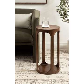 Kate and Laurel Dahl Modern Slatted Wooden Drink Table