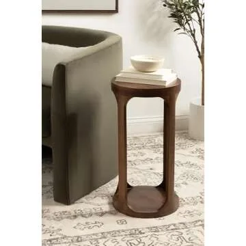 Kate and Laurel Dahl Modern Slatted Wooden Drink Table