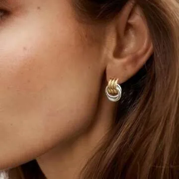 NIXMAX Chunky Small Knot Earrings for Elegant Style