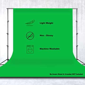 Julius Studio 10 x 12 ft. Green Chromakey Backdrop Screen Photo Background, Premium Synthetic Fabric 150GSM Thicker A+ Grade Material, Professional Photography Video Studio, Event, Streaming, JSAG474