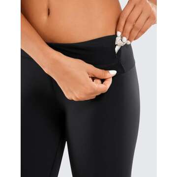 CRZ YOGA Womens Naked Feeling Workout 7/8 Yoga Leggings - 25 Inches High Waist Tight Pants Black XX-Small
