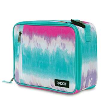 PackIt Freezable Classic Lunch Box, Tie Dye Sorbet, Built with EcoFreeze Technology, Collapsible, Re...