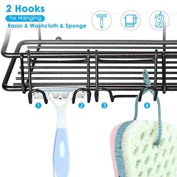 Nieifi Shower Caddy Shelf Stainless Steel Storage 2-Pack