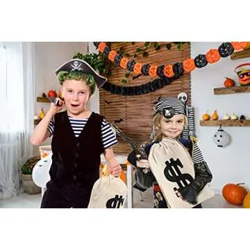 Eylola 2-Pack Durable Money Bags for Costumes & Parties