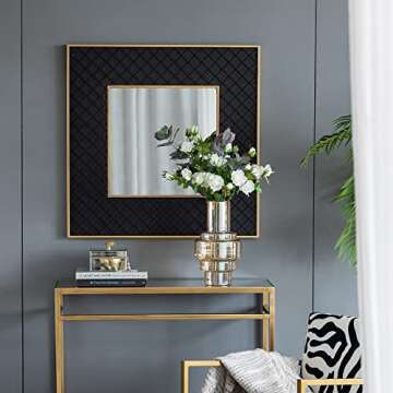 A&B Home Amber Cylindric Glass Vase - Geometrical Decorative Vase, Tabletop Home Decor, Bedroom Livi...