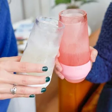 Host Champagne Freeze Stemless Chilling Wine Glasses, 9oz Set of 2, Freezer Cooling Cups, Insulated Flute Gifts for Women, For Mimosas, Prosecco and Bubbly, Marble