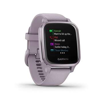Garmin 010-02427-02 Venu Sq, GPS Smartwatch with Bright Touchscreen Display, Up to 6 Days of Battery Life, Orchid Purple