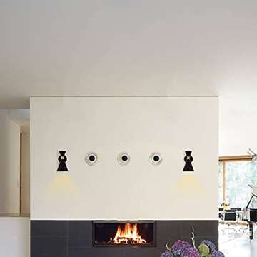 c cattleya Wall Sconce 1-Light Outer Black Inner White 360 Degree Adjustable Wall Light Fxiture for Bedroom/Living Room Hallway