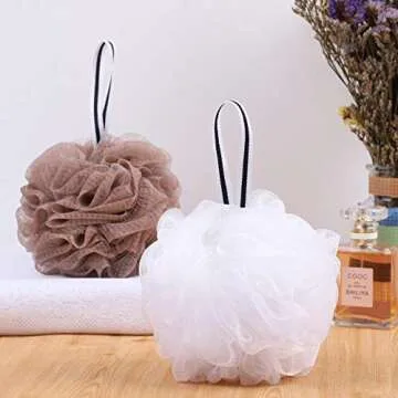 Bath Loofah Shower Sponge Pouf Body Scrubber Exfoliator Scrubber Ball (Set of 6)
