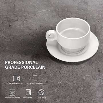 Porcelain Espresso Cups Set with Saucers & Stand