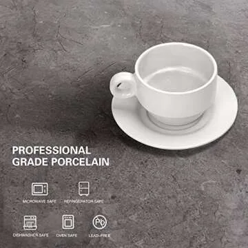 Porcelain Espresso Cups Set with Saucers & Stand