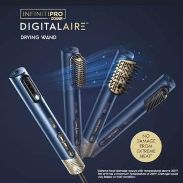 INFINITIPRO BY CONAIR DigitalAIRE Hair Dryer | Drying Wand, Straightener, Styler, All in One | Power...