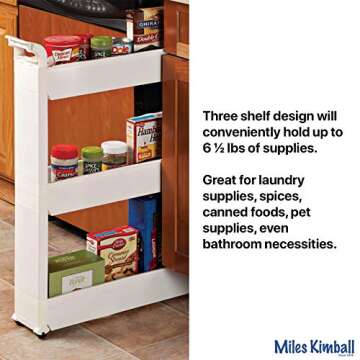 Miles Kimball Slim Storage Cart 3 Tier