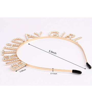 AOPRIE Gold Rhinestone Birthday Princess Crown Tiara Headband Accessory for Women and Girls