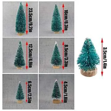 Mini Sisal Christmas Trees Set for Crafty Winter Decor