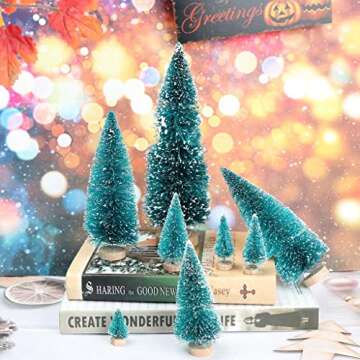 Mini Sisal Christmas Trees Set for Crafty Winter Decor