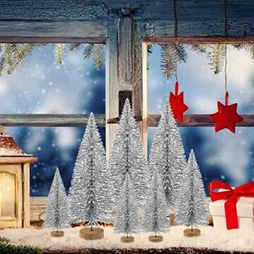 Mini Sisal Christmas Trees Set for Crafty Winter Decor