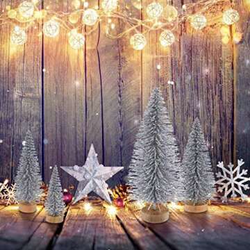 Mini Sisal Christmas Trees Set for Crafty Winter Decor