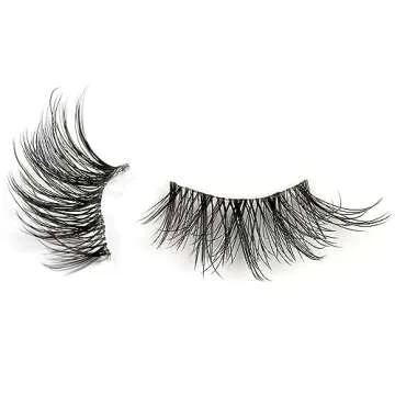 HICOCU Half False Eyelashes Clear Band Russian Strip Lashes D DD Curl Fluffy Mink Lashes Natural Wis...