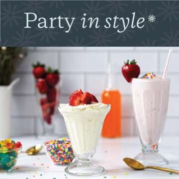 Vikko Glass Dessert Cups, Set of 12 Durable Ice Cream Glasses