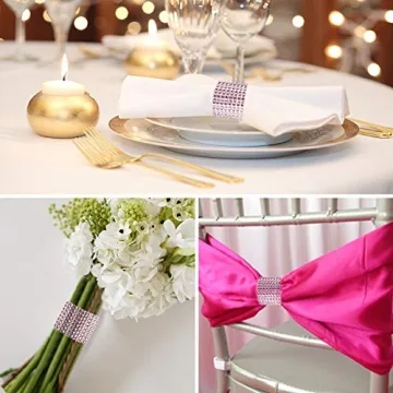 Accmor 50pcs Pink Napkin Rings for Elegant Table Settings