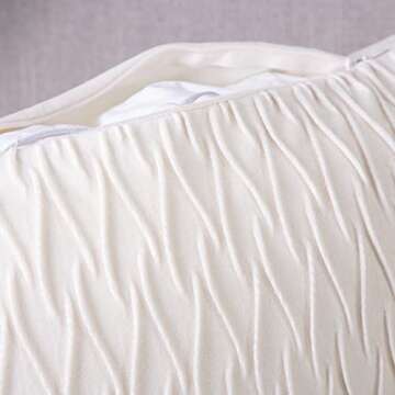 MADIZZ Set of 2 Super Soft Velvet Decorative Throw Pillow Covers 20x20 inch White Square with Texture Luxury Style Cushion Case Pillow Shell for Sofa Bedroom